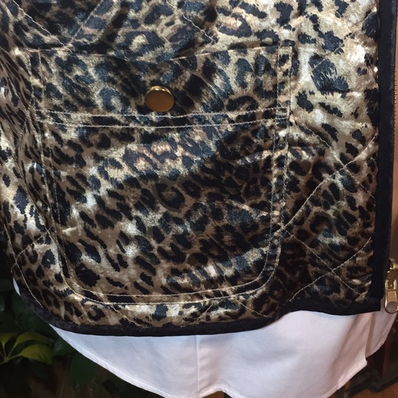 2 in 1 reversible VEST leopard/Gold w/black piping - Picture 6 of 8